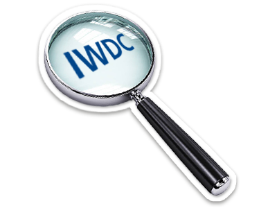 A magnifying glass with IWDC shown underneath