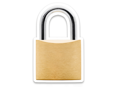 A locked padlock