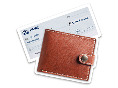 A wallet and a cheque from HMRC