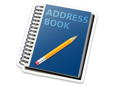 An address book with a pencil shown on the front