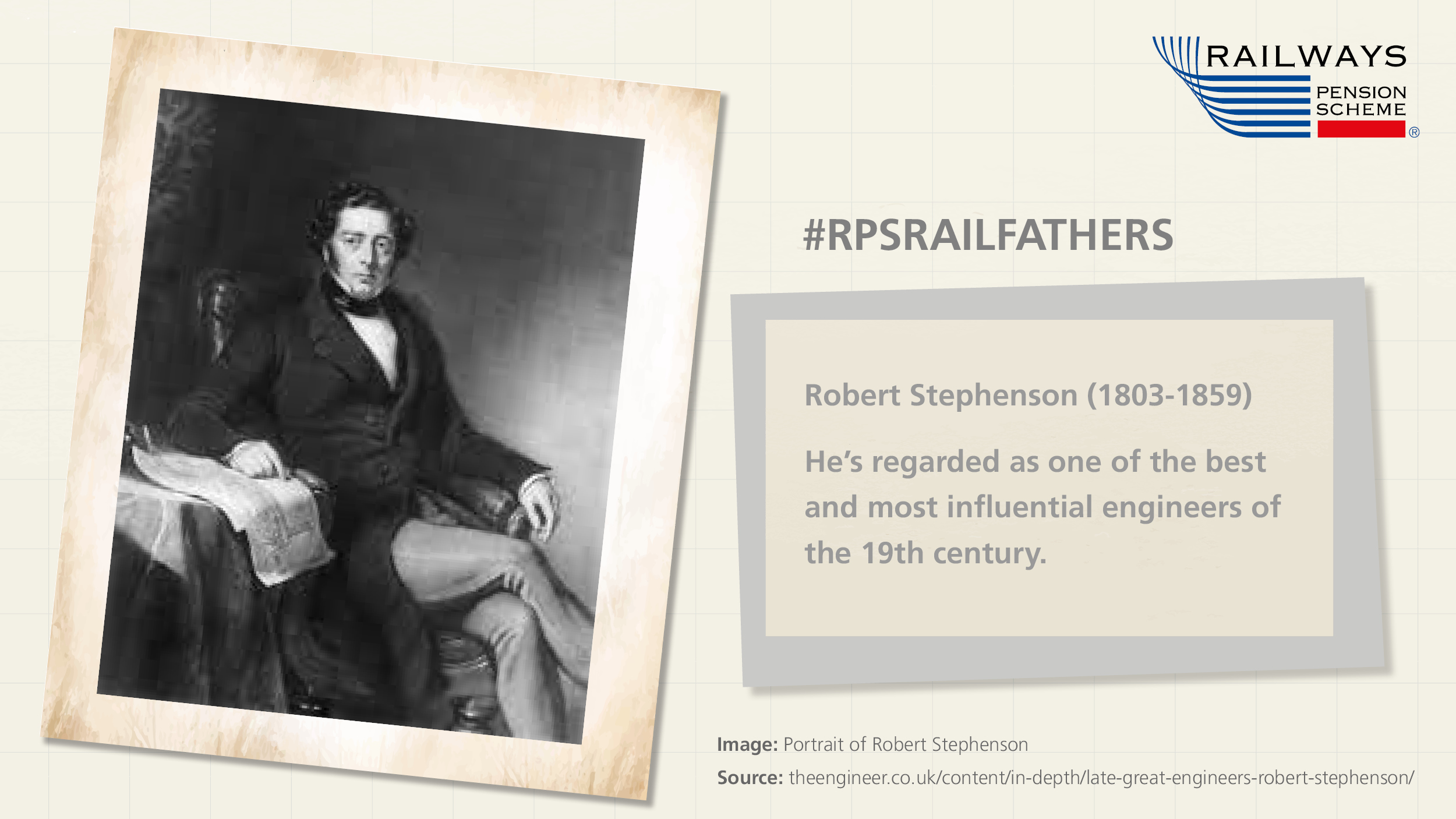 Black and white image of Robert Stephenson