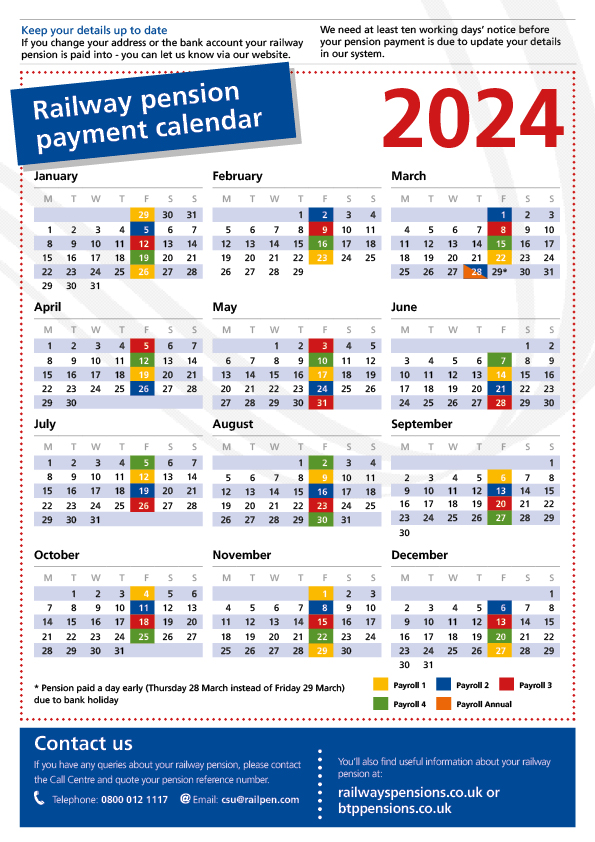 Railway Pension Payment Calendar 2024